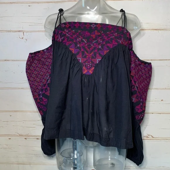 FREE PEOPLE Vacay Vibin' Blouse New M - Picture 3 of 5